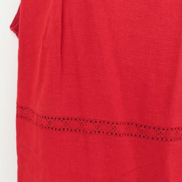 Maggie McNaughton Women Plus Size 2X Red Linen Blend Crochet Long Dress NEW NWT - Picture 3 of 11